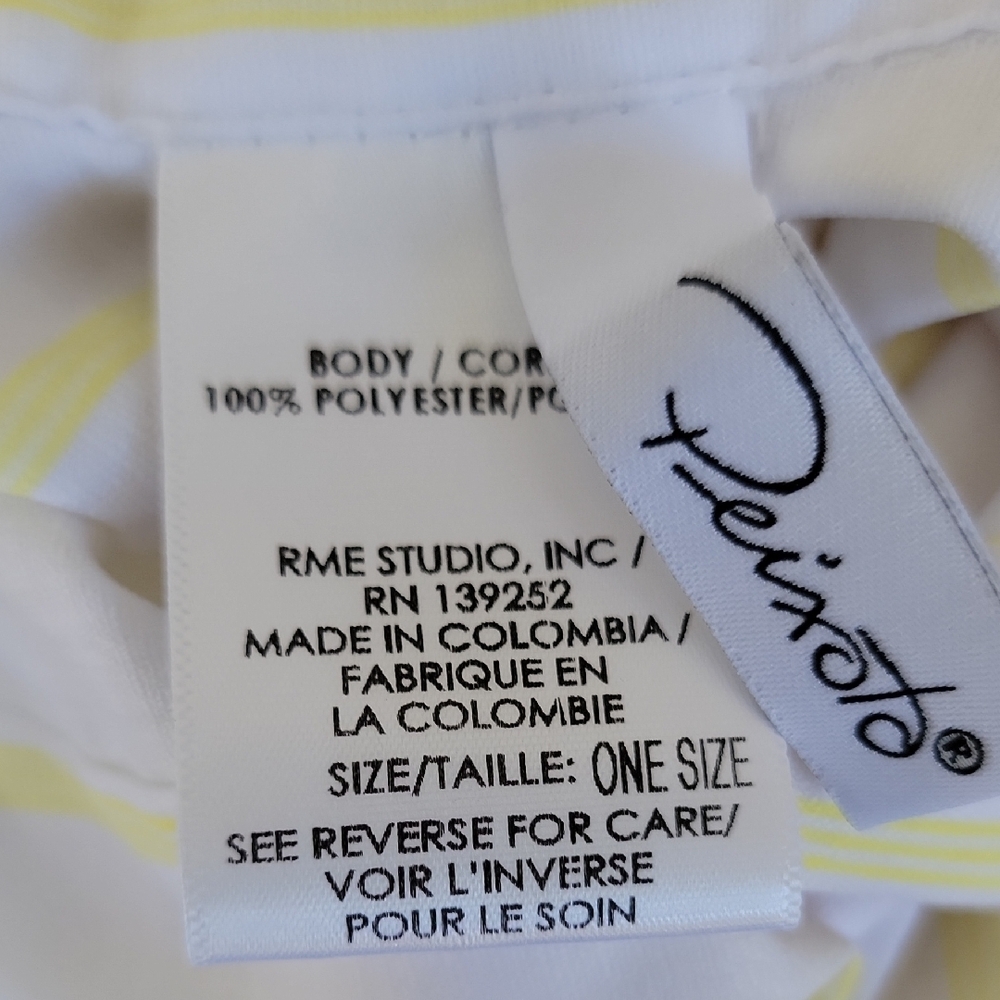 Peixoto White and Yellow Striped Button-Front Dress Size One Size - Picture 11 of 12
